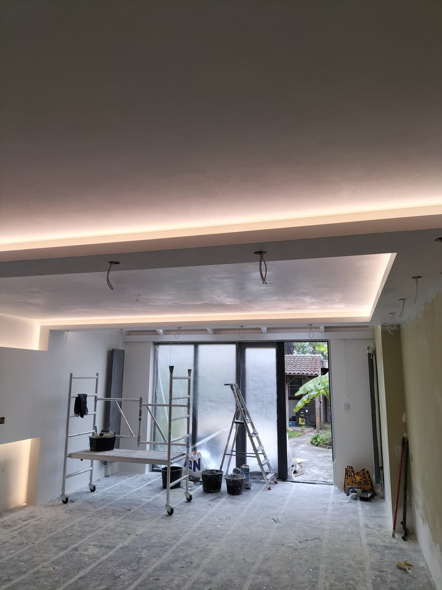 Afwerking richting de tuindeuren